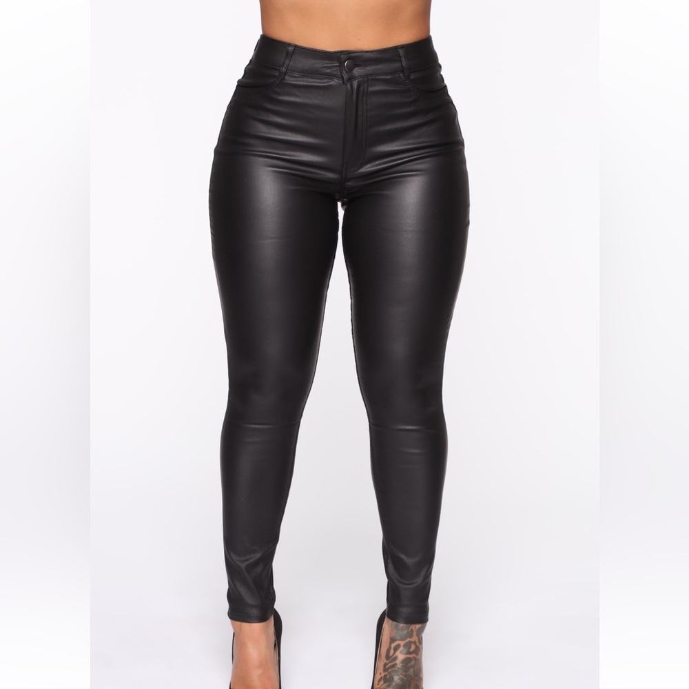 High-rise Leather Pants